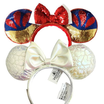 2025 Disney Solid Color Minnie Mouse Ear Headband Large Sequin Hairbands Party Christmas Halloween Cosplay Costume for Girls
