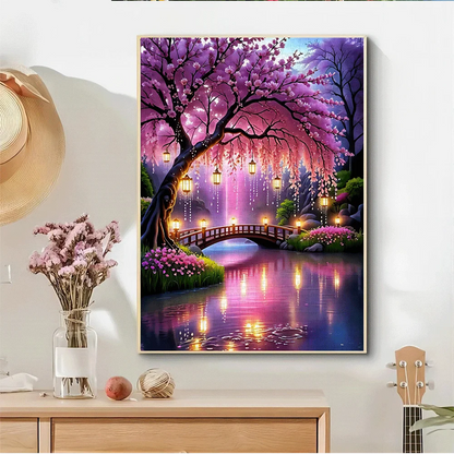 1000pcs Cherry Blossom And Lantern Paper Puzzle - A Large Game for Adults, Perfect for Family Interaction, Home Decoration, Br