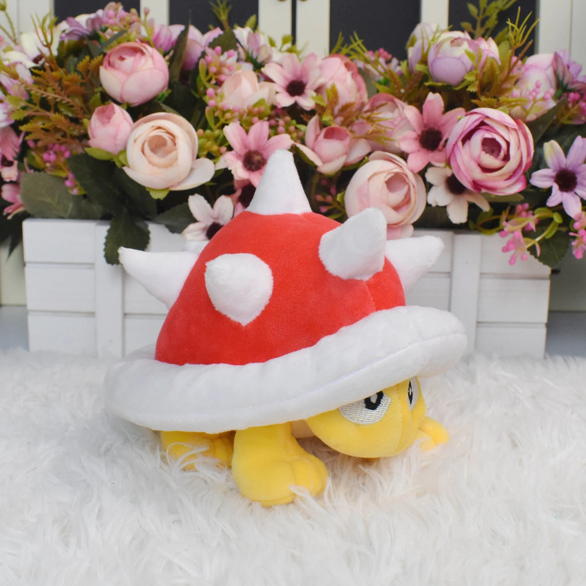 Spiny Shell Koopa Plush Toys Small Soft Stuffed Game Character with Spiky Koopa Back Cute Collectible for Fans Red 5.5inch