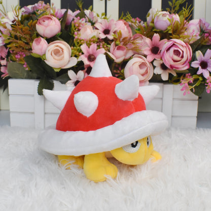 Spiny Shell Koopa Plush Toys Small Soft Stuffed Game Character with Spiky Koopa Back Cute Collectible for Fans Red 5.5inch