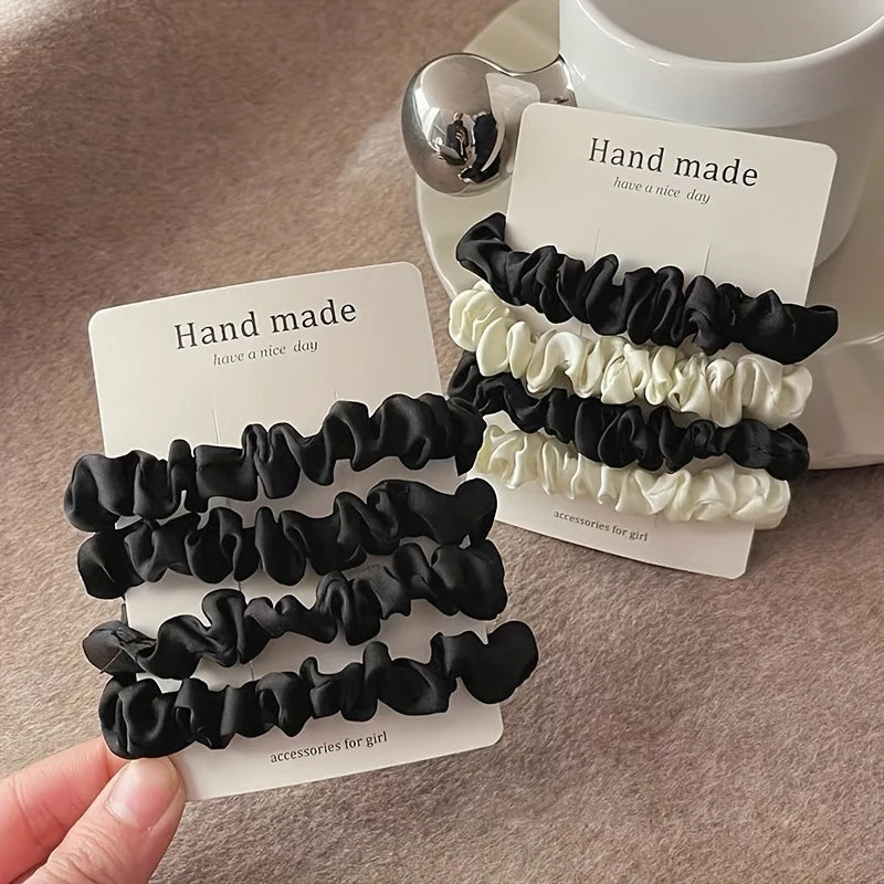 4pcs Satin Hair Scrunchies For Women, Softer Than Silk Hair Ties, Silky Solid Color Ponytail Holders, Fashion Hair Accessories