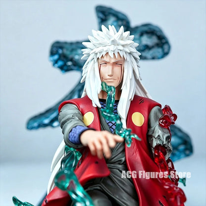 24cm Naruto Shippuden Jiraiya Anime Figure Battle Scene Statue PVC Collectible Model Ornament Desktop Birthday Christmas Gift