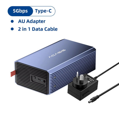 Acasis Dual Bay 3.5/2.5 Inch HDD/SSD Case 60TB External Hard Drive Enclosure SATA to USB Hard Disk Array with RAID Function