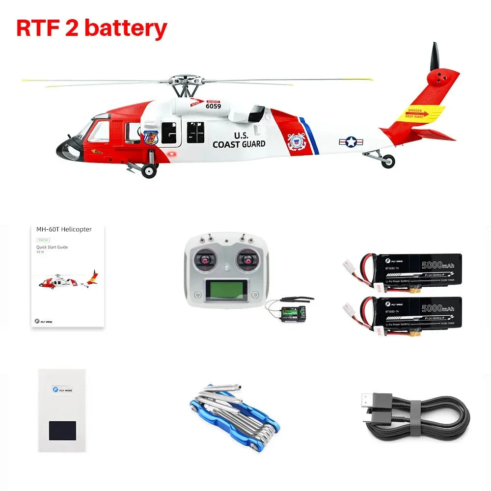FLYWING MH-60T Jayhawk Scale Helicopter 470 Class LED Light ACE Controller MH60T RC Helicopter MH60 Helicopter with GPS ATT Mode
