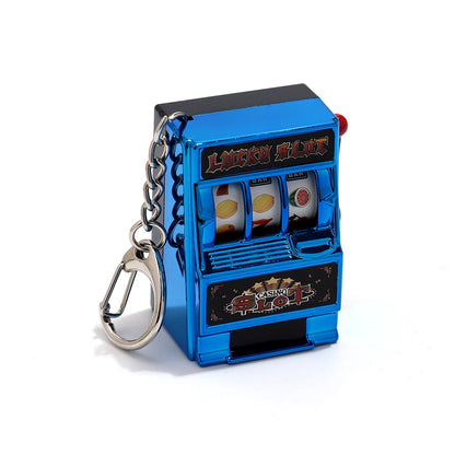 Mini Gambling Slot Machine Key Chains Creative Arcade Pocket Fruit Lucky Jackpot Gadget Antistress Toy Funny Games Keychain Ring