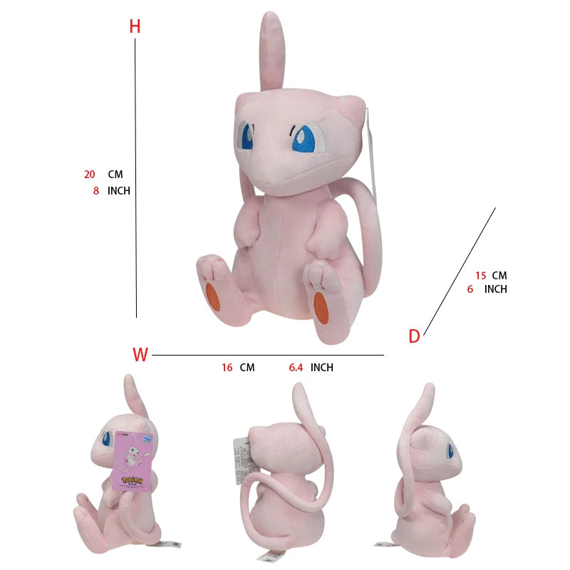 Mew Pokemon Plush Doll Kawaii Cartoon Go dex Mew Plush Toys Soft Stuffed Kawaii Anime Doll Pillow Birthday Gift For Kids