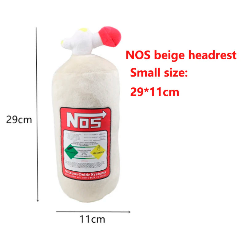 Car Seat NOS Headrest Pillow Universal Plush Neck Pillow Cushion Nos Bottle Stuffed Toys Soft JDM Cushion Gifts Car Interior