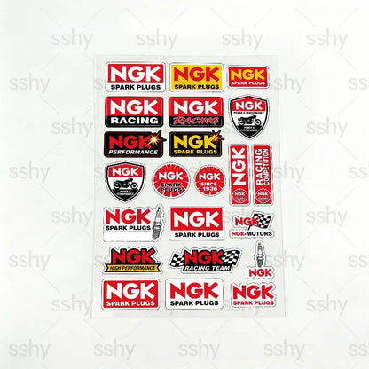 For NGK Reflective Motorcycle Stickers Waterproof Vinyl Decals for Motorbike Helmet Fuel Tank Bike