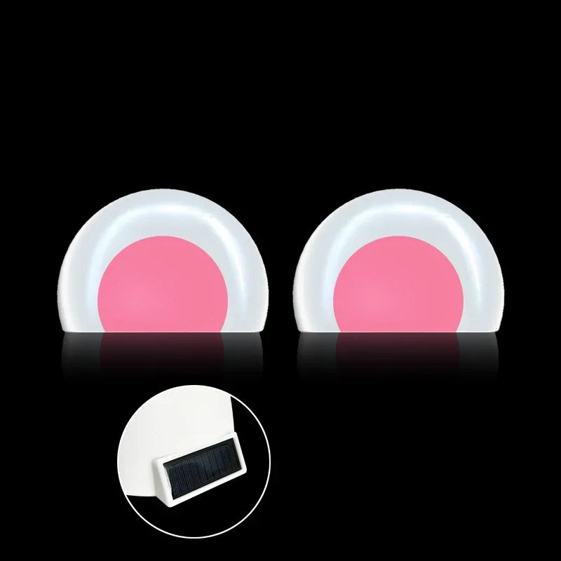 With or without lights 1 or 2pcs The car roof solar light decoration cat ears car cute panda ears Roof exterior decoration