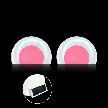 With or without lights 1 or 2pcs The car roof solar light decoration cat ears car cute panda ears Roof exterior decoration
