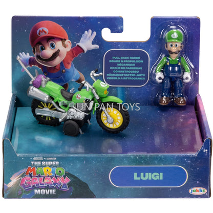 Original Super Mario Galaxy Movie 2.5 Inch Mario Luigi Pull Back Motorcycle Racer Action Figure Set Collectible Toy for Kids Fan