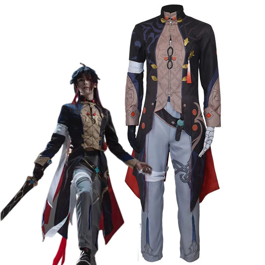 Blade Honkai Star Rail Cosplay Costume Wig Uniform Set with Earrings for Stellaron Hunters Astral Express Halloween Party Unisex