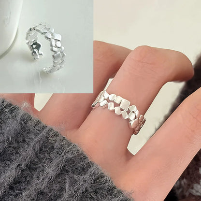 PANJBJ 925 Sterling Silver Geometry Crystal Ring For Women Ellipse Exaggerated Punk Water Drop Open Jewelry Gift Dropshipping