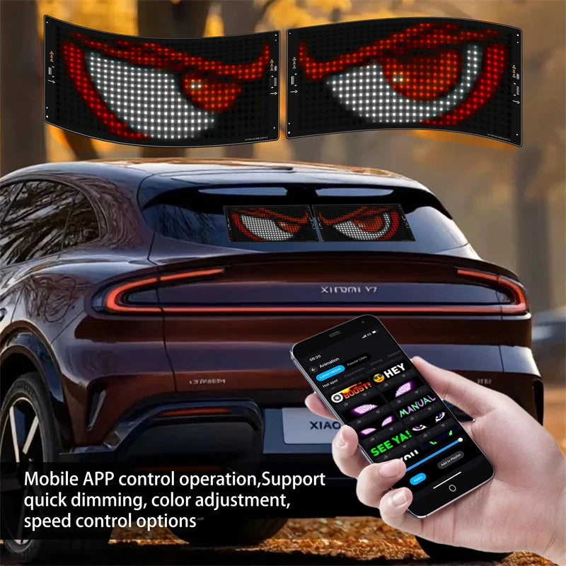 LED Matrix Panel Rolling Advertisement LED Sign with AI APP Remote Programmable Logo Light for Car Shops Offices Restaurants