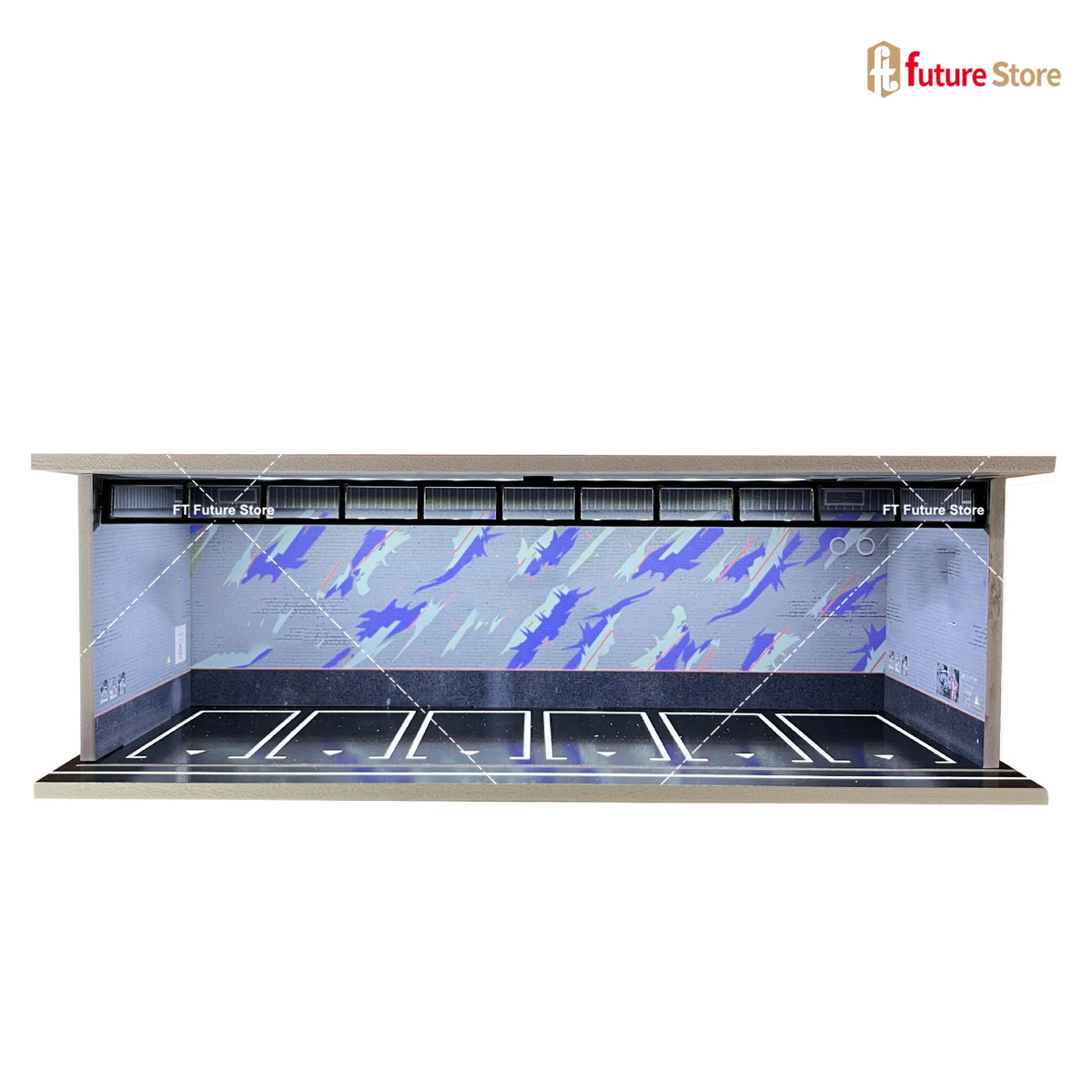 1/64 Scale Garage Scene Model Lighting Assembled Parking Lot Diorama Parking Place for Miniatures Figure Cars Display