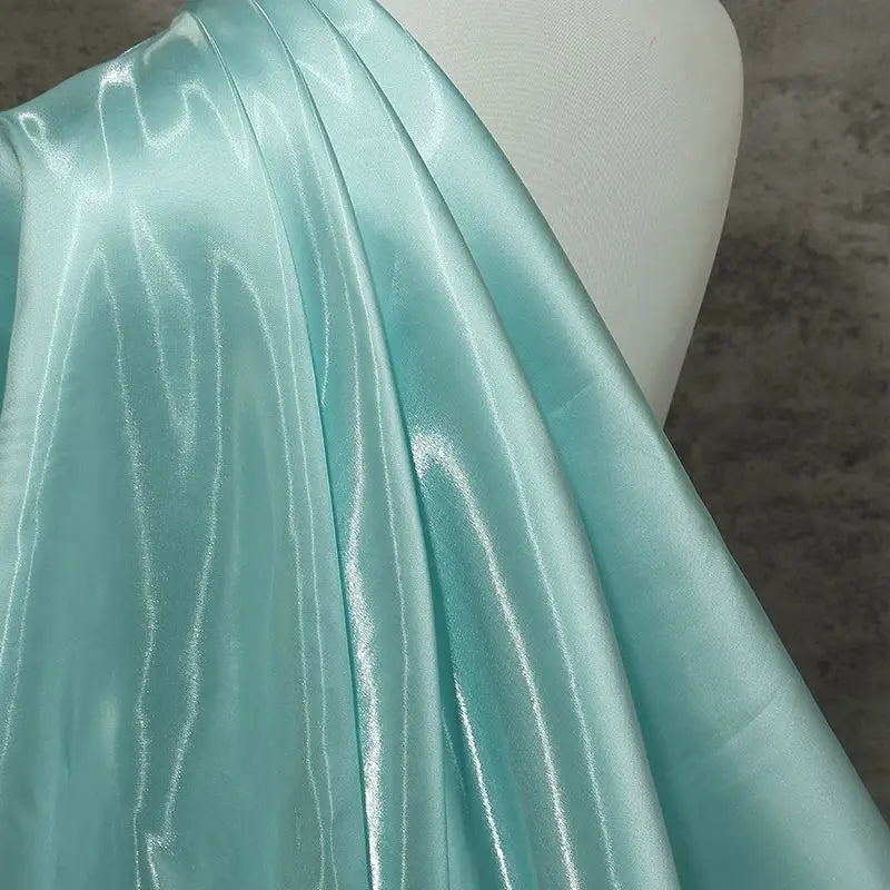 Liquid Water Light Reflective Fabric Per Meter for Clothes Wedding Dresses DIY Sewing Fashion Plain Silky Smooth Cloth Pink Blue