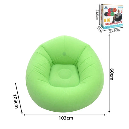 Round Flocked Inflatable Lazy Sofa,  Bean Bag Chair, Soft Skin-Friendly Inflatable Lounge Couch For Indoor Bedroom Dorm Rest