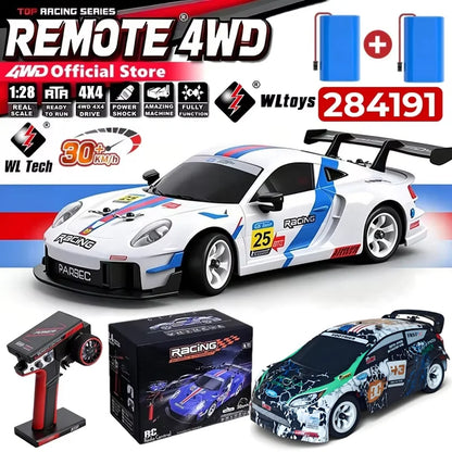 WLtoys 284191 284019-A Upgraded Gyro 1/28 RC Drifting Car 4WD High Speed Radio Control Model 2.4G Drift Racing Vehicle Mini Gift