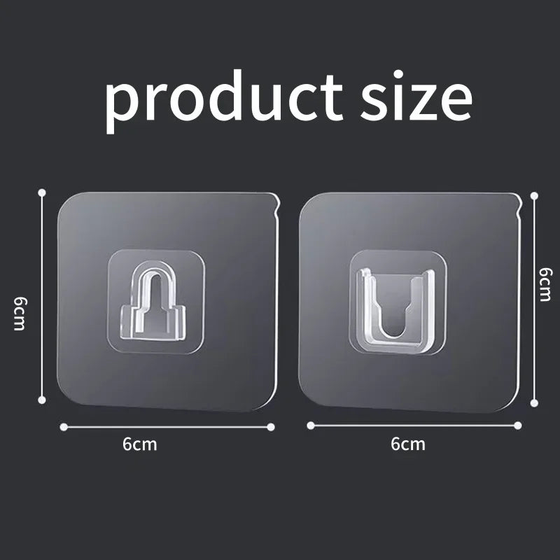 10-200 Double-Sided Hooks Strong Adhesive Transparent Traceless Wall Hook for Kitchen Bedroom Storage Holder Plug Socket Hanger