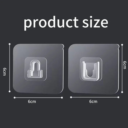 10-200 Double-Sided Hooks Strong Adhesive Transparent Traceless Wall Hook for Kitchen Bedroom Storage Holder Plug Socket Hanger