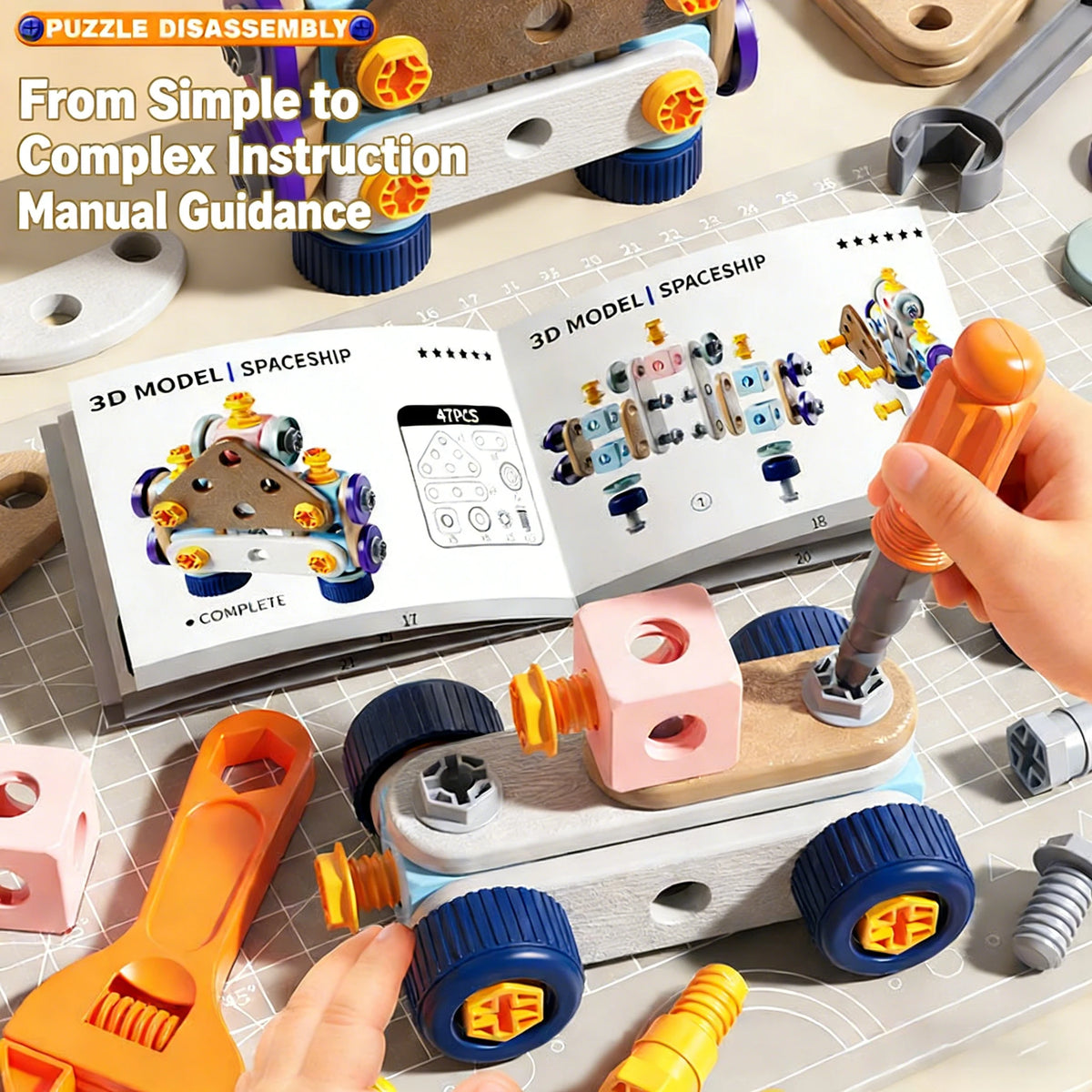 2026 New Kids Tool Set DIY Nut Assembly Toy Kit STEM 3D Puzzle Building Tools Montessori Toys Gifts for Boy Girl Repair Tools