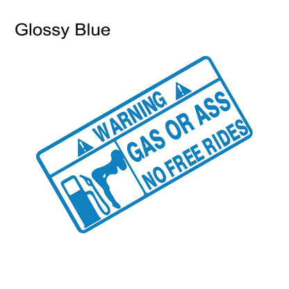 15x7cm Gas or Ass Car Sticker Window Windshield Creative Free Ride Vinyl Decals for Truck Motorcycle Vans Pickup Fuel Tank Decal