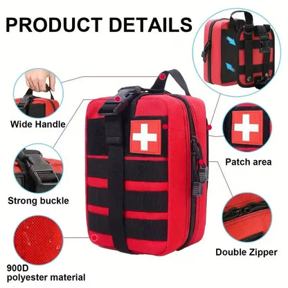 379PCS Professional First Aid Kit Emergency Survival Kit for Car Home Camping Travel Outdoor Adventure Medical Supplies Trauma B