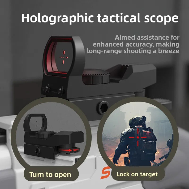 S686 Pump Action Blaster Double Barrel Soft Dart Blaster Manual Foam Bullet Plastic Toy Gun with Holographic Sight Cos Prop
