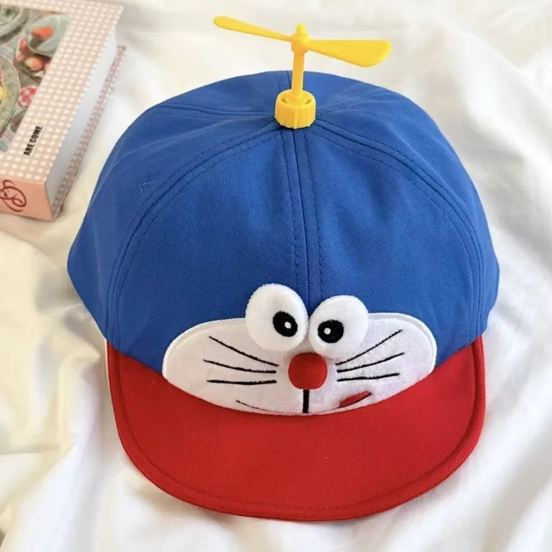 Doraemons Bamboo Dragonfly Sun Cap Cartoon Helicopter Propeller Adventure Hat Adjustable Snapback Hat Baseball Cap Gifts