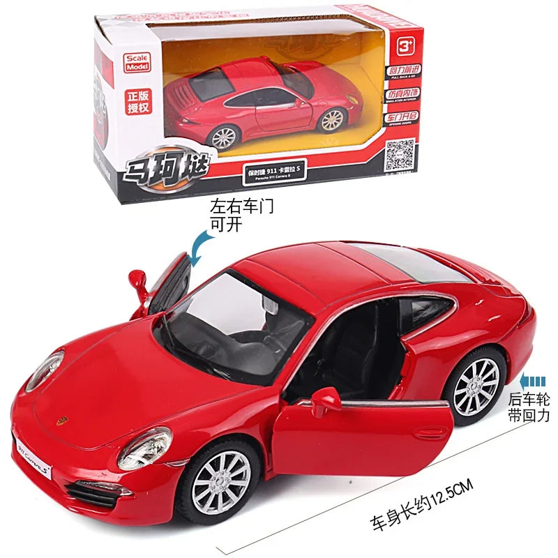 MaKeda1:36 Porsche 911 Carrera S Sports Car Pull Back Car Model Car Metal Alloy Toy Car For Kid Gifts Collection