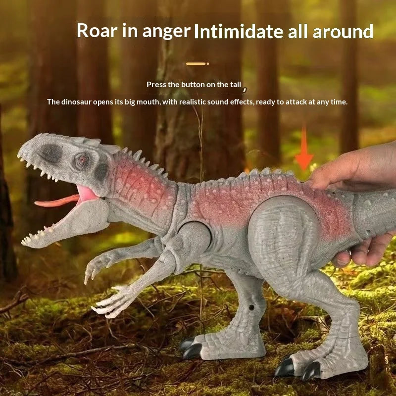Large Interactive Dinosaur Figurine Light Sound Effects Movable Limbs Realistic Sculpture Stylish Indoor Collectible Present