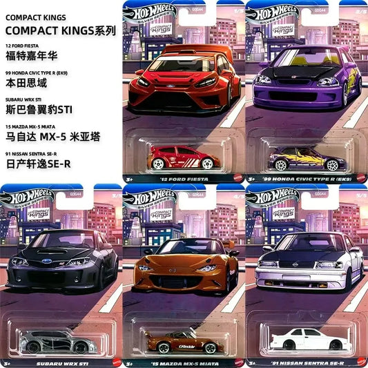 2026 Hot Wheels GDG44 Compact King Set Carnival Civic Type R Subaru WRX STI Miata Sentra Diecast 1:64 Car Model Collectible Custom Model Birthday Collection Toy Gift