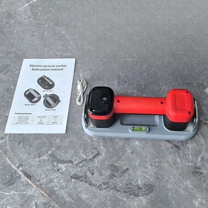 Electric Battery Suction Cup Cordless Vacuum Lifter for Tiles Glass Marble Floor Gap Repair Tool with LCD Display & Spirit Level
