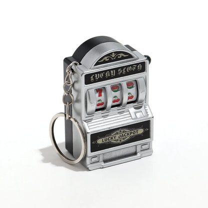 Mini Gambling Slot Machine Key Chains Creative Arcade Pocket Fruit Lucky Jackpot Gadget Antistress Toy Funny Games Keychain Ring