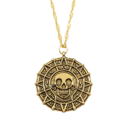 Pirates of the Caribbean Jack Sparrow Aztec Skeleton Skull Heads Toy Coin Medallion Cosplay Prop- Vintage Items
