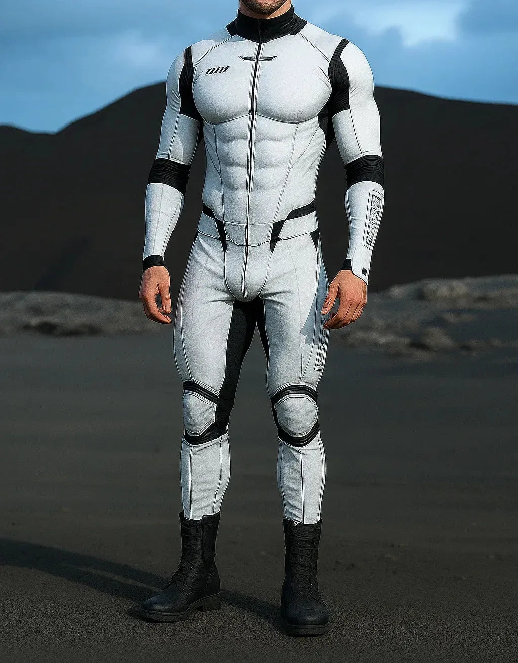 Men Halloween Cyber Punk Jumpsuit Adults Mechanical Cosplay Perfermence Bodysuit Carnival Party 3D Print Cycling Zentai