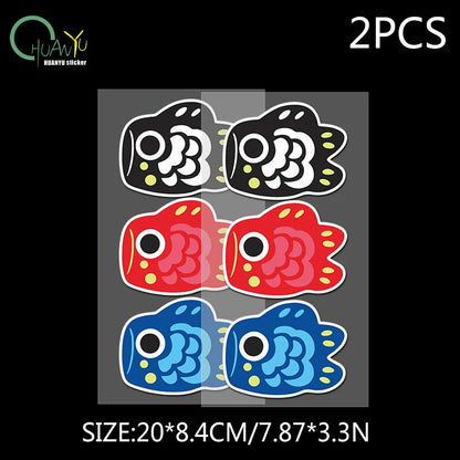 Cartoon Koi Fish Sticker Reflective Waterproof Scratch Covering Car Decal Decoration Sticker for Car Motorcycle and Electric