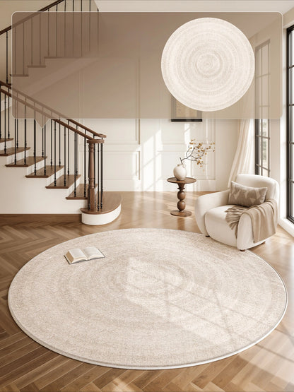 Cream Style Carpets for Living Room Minimalist Bedroom Decor Round Carpet Fluffy Soft Lounge Floor Mat Thick Plush Cloakroom Rug