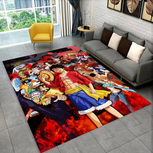 Zoro One P-Piece Cartoon Anime Carpet Rug for Playroom Bedroom Living Room Sofa Home Decor,kids Game Area Rug Non-slip Floor Mat