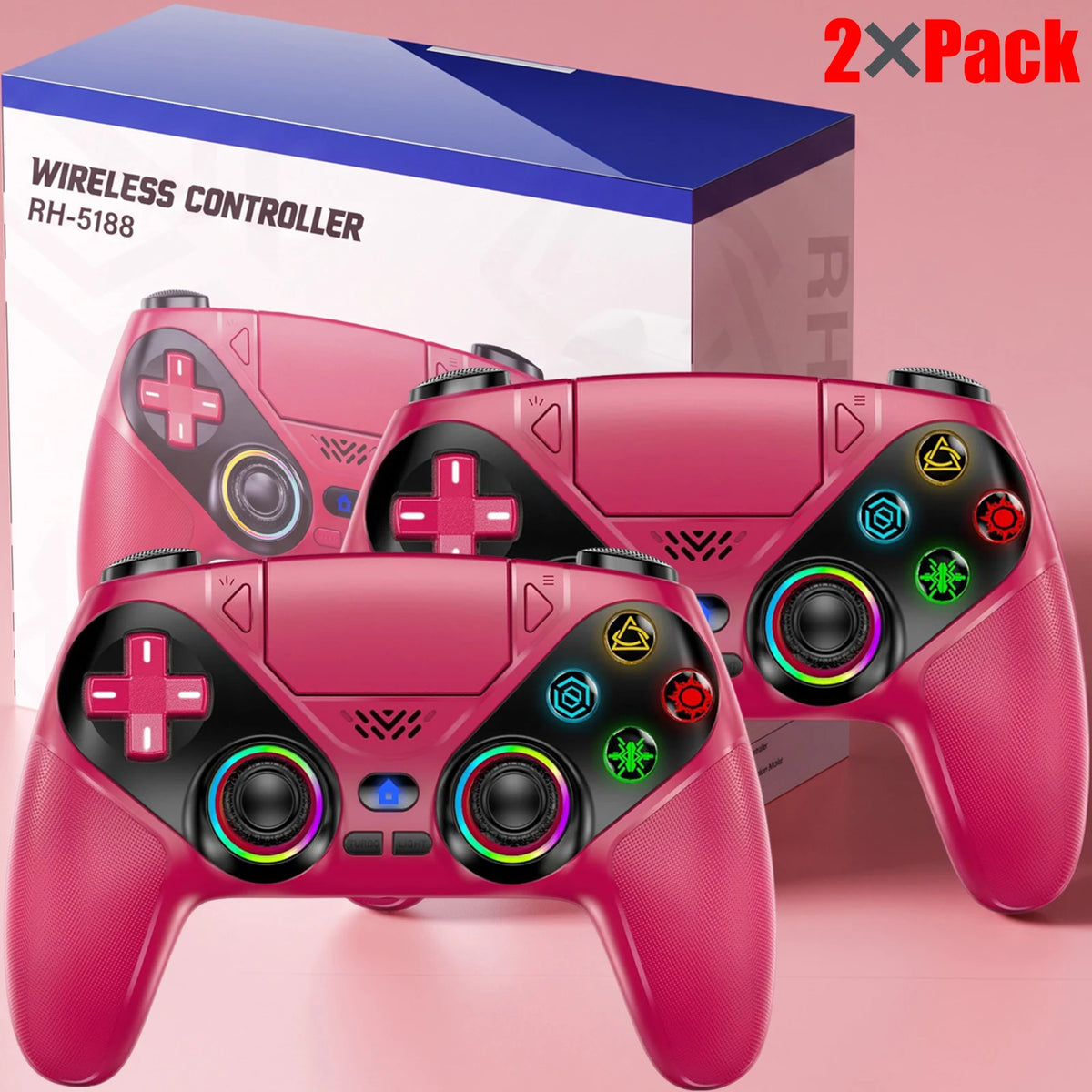 Controller For Playstation 5 PS5/PS5 Pro/Slim/PC Gamepads W/Hall Effect RGB Wireless Game Control Joystick Marco/Turbo Program