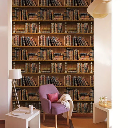 Vinyl Book Pattern Wallpaper for Living Room Self Adhesive Waterproof Removable Stickers for Children Room Peel and Stick Flim