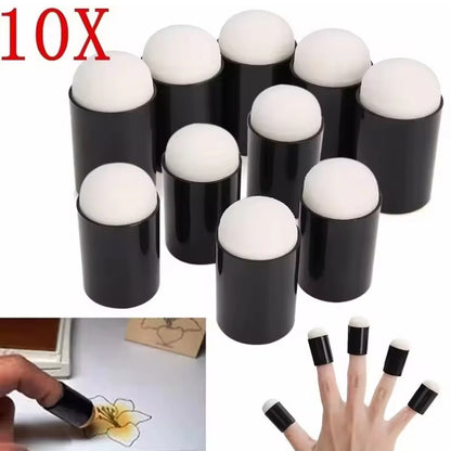 10Pcs Face Brush ，3pcs Finger Sponge Case Daubers Foam and 6pcs Paint Sponges for Oil Acrylics Watercolor Rock Canvas Painting