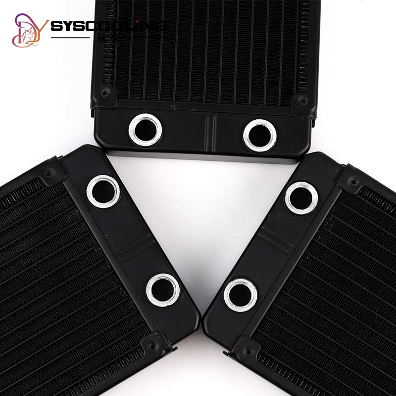 SysCooling 120/240/360mm Aluminum Water Cooling Radiator 35mm Thick 13 Waterways PC Liquid Cooler Heat Exchanger