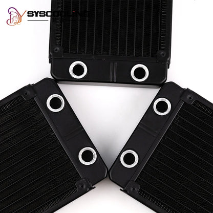 SysCooling 120/240/360mm Aluminum Water Cooling Radiator 35mm Thick 13 Waterways PC Liquid Cooler Heat Exchanger