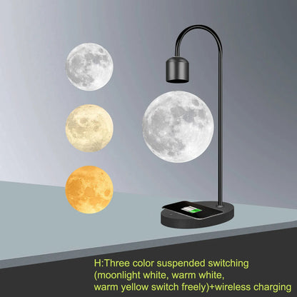 Suspended Moon Lamp 3D Printing Seamless Creative Suspended Moon Desk Lamp Home Decoration LED Night Light