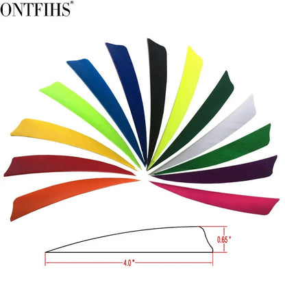 ONTFIHS 50PCS Archery Fletching RW 4" Shield Arrow Feathers with Natural Turkey Feathers