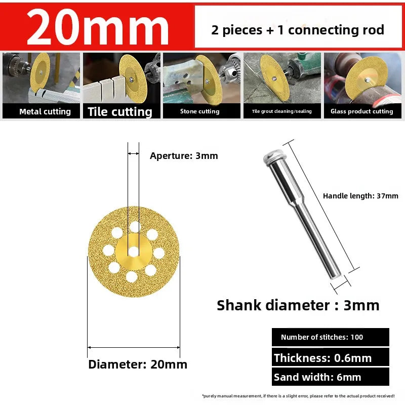 Tiling Cutting Small Slices Titanium-Coated Diamond Sand Small Saw Blades Stone Ceramic Jade Joint Cleaning and Grinding Sheets