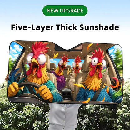 animal chicken Sun Visor Car Windshield Sun Visor - Foldable Universal Fit UV Block Heat Insulation Sunshade