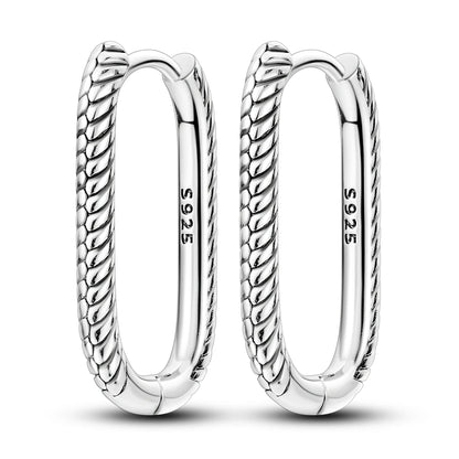 Orstarry Original 925 Sterling Silver Minimally Design Blue Zircon Earrings Women Hoop Earring Anniversary Jewelry Gifts