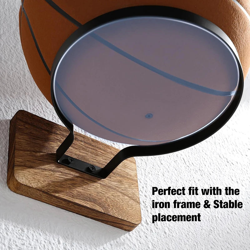 Wood Metal Ball Display Stand Soccer Wall Mount Wall Rack Storage Rack Ball Organizer Basketball Wall Mount Ball Wall Holder
